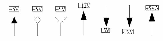 電源符號(hào)有下列幾種，可使用鍵盤 [Ctrl + Tab] 鍵切換：